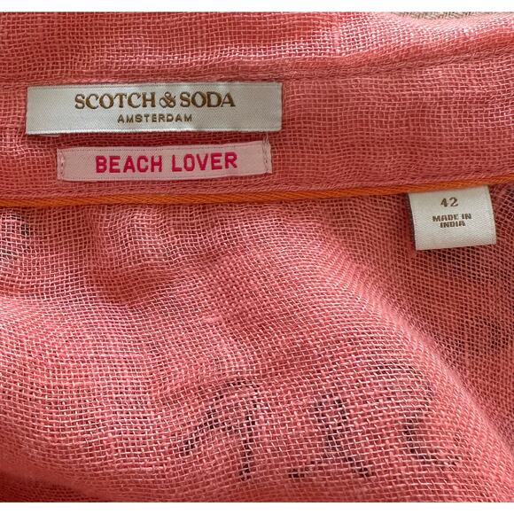 Scotch and Soda- Oversized Embroidered Orange Shirt Dress - Large - NWOT - Picture 7 of 11